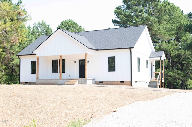 341 Rev Henderson Rd, Henderson, NC 27537 - modern inspired farmhouse with crawl space, covered porch, and a shingled roof