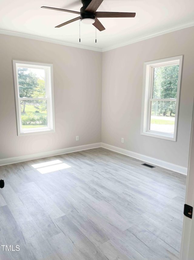 341 Rev Henderson Rd, Henderson, NC 27537 - unfurnished room with crown molding, a ceiling fan, and wood finished floors