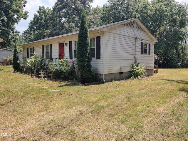1161 Morgan Rd, Henderson, NC 27537 - ranch-style house with a front lawn and crawl space
