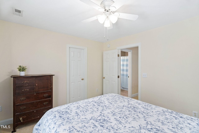2608 Forestbluff Dr, Fuquay Varina, NC 27526 - bedroom with light carpet and ceiling fan