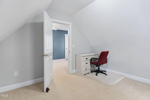2608 Forestbluff Dr, Fuquay Varina, NC 27526 - home office featuring light carpet and lofted ceiling