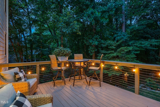 2608 Forestbluff Dr, Fuquay Varina, NC 27526 - wooden terrace featuring an outdoor fire pit