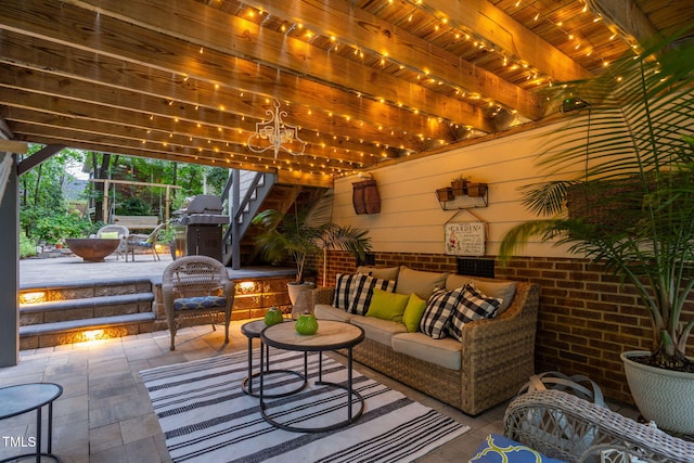 2608 Forestbluff Dr, Fuquay Varina, NC 27526 - view of patio featuring an outdoor hangout area and a grill