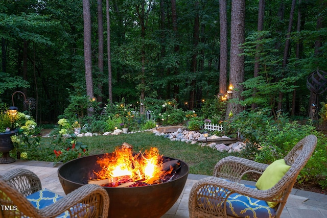 2608 Forestbluff Dr, Fuquay Varina, NC 27526 - view of patio with a fire pit