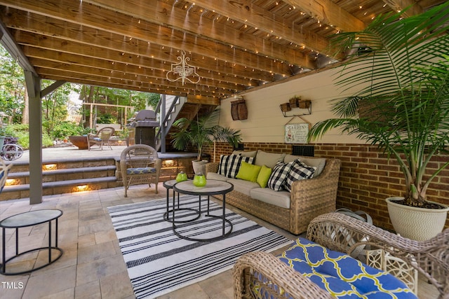 2608 Forestbluff Dr, Fuquay Varina, NC 27526 - view of patio featuring outdoor lounge area and a grill