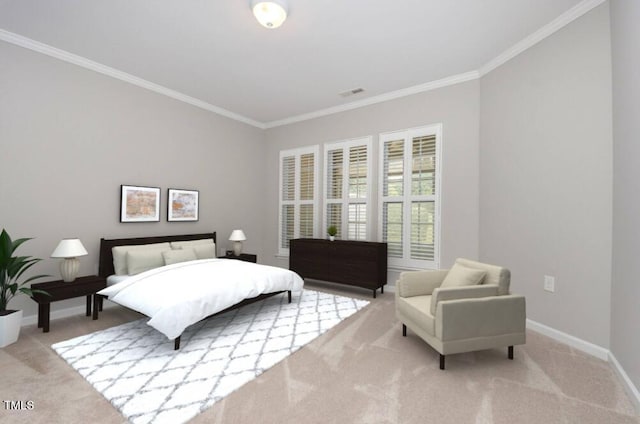 732 Hornchurch Loop, Cary, NC 27519 - bedroom featuring light carpet and ornamental molding