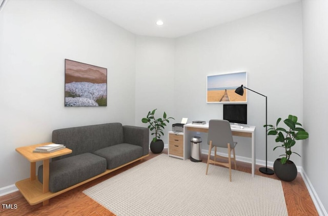 732 Hornchurch Loop, Cary, NC 27519 - office area featuring wood finished floors and recessed lighting