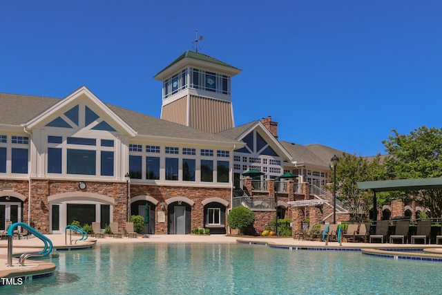 732 Hornchurch Loop, Cary, NC 27519 - community pool featuring a patio area, french doors, and a hot tub
