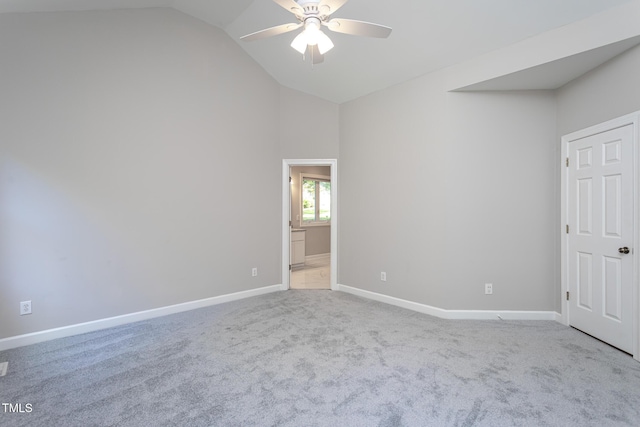 900 Stonecutter Ct, Raleigh, NC 27614 - unfurnished bedroom with carpet flooring, connected bathroom, high vaulted ceiling, and a ceiling fan