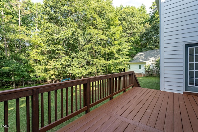 900 Stonecutter Ct, Raleigh, NC 27614 - deck featuring a fenced backyard