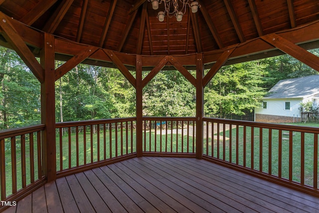 900 Stonecutter Ct, Raleigh, NC 27614 - wooden terrace featuring a gazebo and a fenced backyard