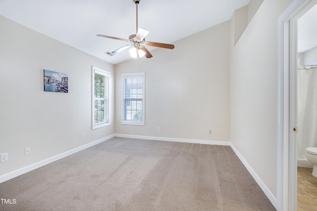 325 Millet Dr, Morrisville, NC 27560 - carpeted spare room featuring ceiling fan and lofted ceiling