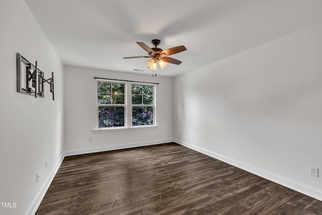 211 Camille Cir, Youngsville, NC 27596 - empty room featuring a ceiling fan and dark wood-style floors