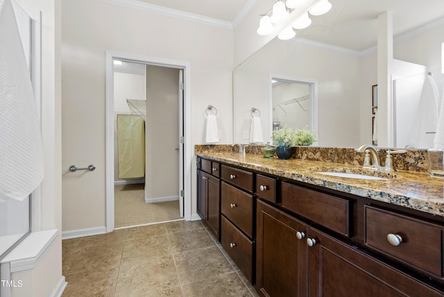 325 Currituck Ln, Durham, NC 27703 - full bath featuring ornamental molding and double vanity