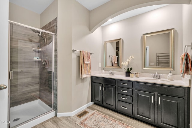 401 Summit Trail Dr, Hillsborough, NC 27278 - bathroom with double vanity and a stall shower