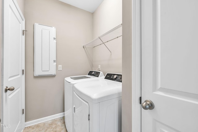 401 Summit Trail Dr, Hillsborough, NC 27278 - laundry room with washing machine and dryer and electric panel