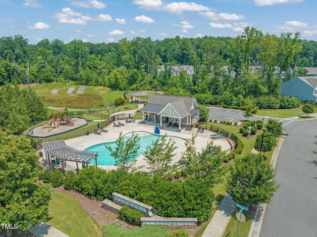 401 Summit Trail Dr, Hillsborough, NC 27278 - aerial view of a pool area