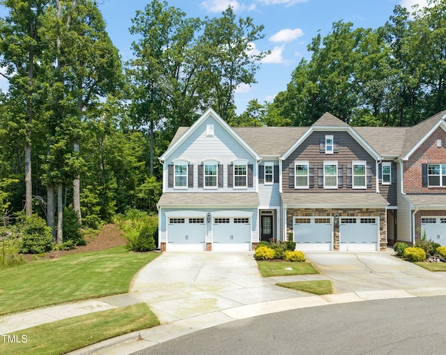 401 Summit Trail Dr, Hillsborough, NC 27278 - view of front of home with driveway, a garage, and a front yard