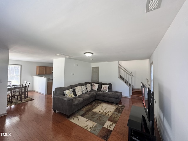 2907 S S Roxboro St, Durham, NC 27707 - living area with wood finished floors and stairs