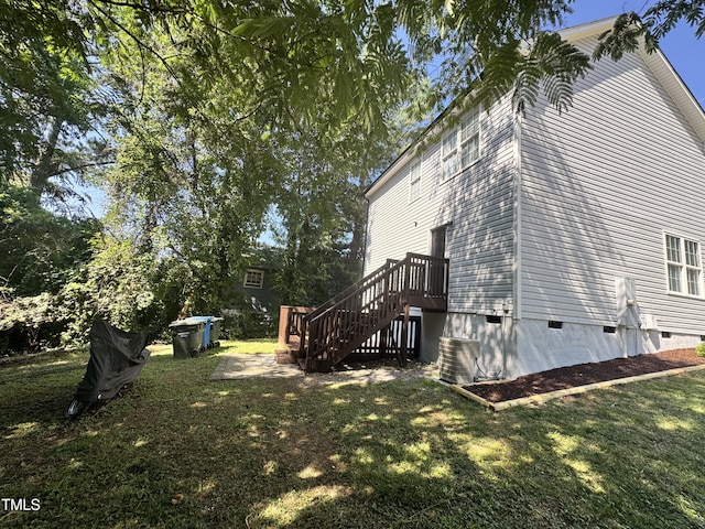 2907 S S Roxboro St, Durham, NC 27707 - view of property exterior with crawl space and a yard