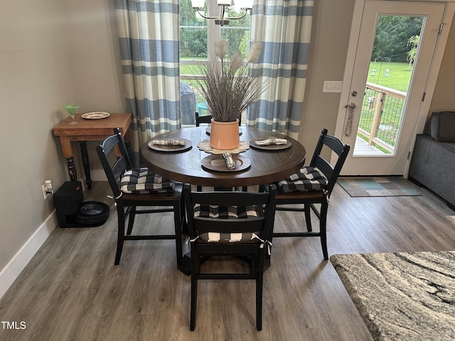 8 Open View Ln, Timberlake, NC 27583 - dining area with a chandelier and wood finished floors