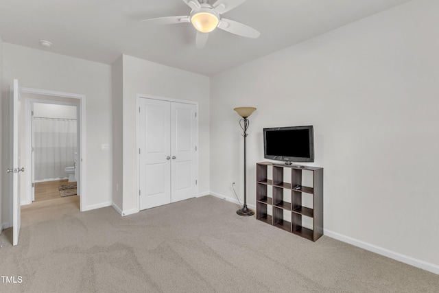 1021 Clove Pine Dr, Knightdale, NC 27545 - unfurnished bedroom featuring carpet, a closet, and ceiling fan