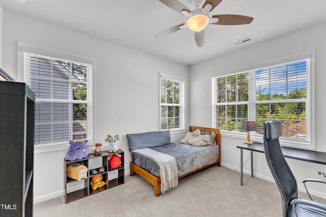 1021 Clove Pine Dr, Knightdale, NC 27545 - bedroom featuring a desk, carpet floors, and a ceiling fan