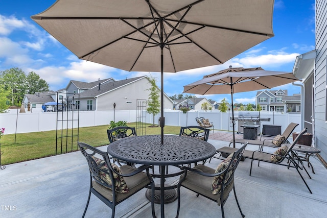 1021 Clove Pine Dr, Knightdale, NC 27545 - view of patio / terrace featuring outdoor dining area and a residential view