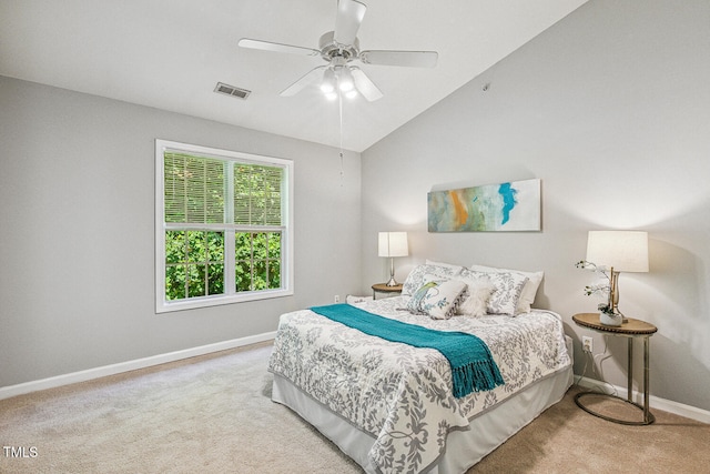 3050 Trailwood Pines Ln Unit 303, Raleigh, NC 27603 - bedroom with carpet, lofted ceiling, and ceiling fan