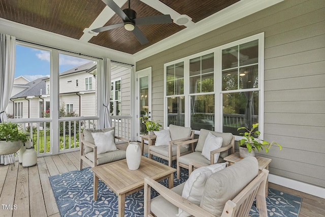 2098 Amalfi Pl, Apex, NC 27502 - sunroom featuring ceiling fan