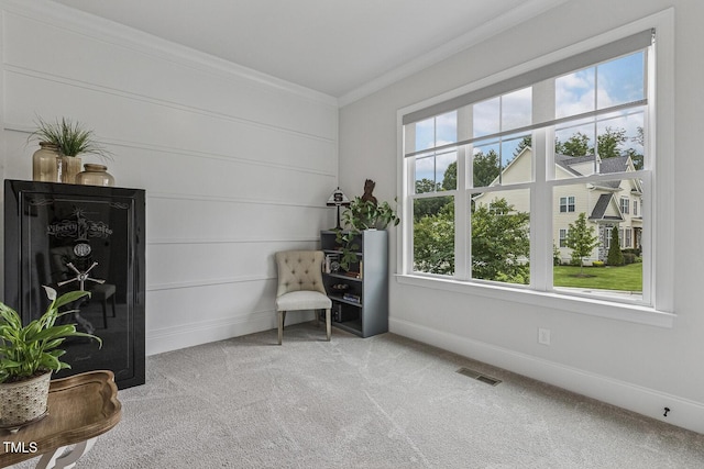 2098 Amalfi Pl, Apex, NC 27502 - sitting room with ornamental molding and carpet flooring