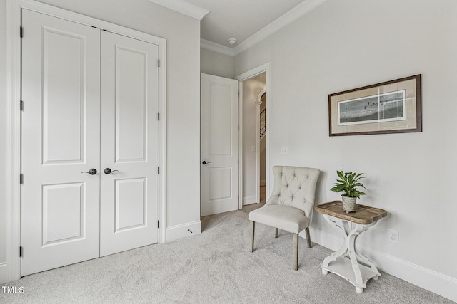 2098 Amalfi Pl, Apex, NC 27502 - living area with crown molding and carpet