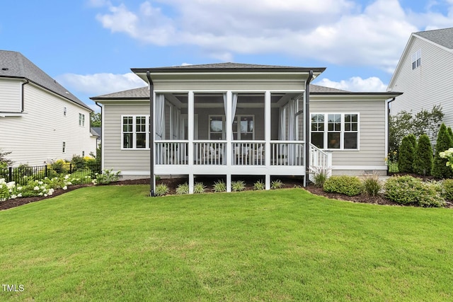 2098 Amalfi Pl, Apex, NC 27502 - back of property with a sunroom and a shingled roof