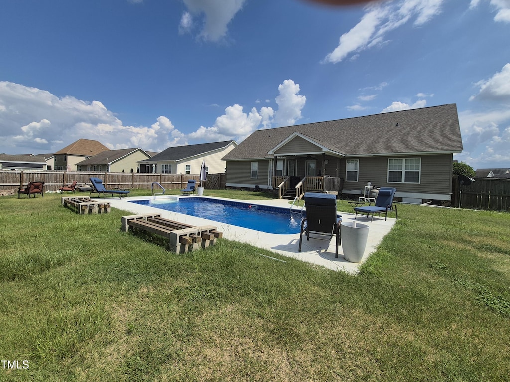 5908 Gentleman Dr, Hope Mills, NC 28348 - view of pool with a fenced backyard and a patio area