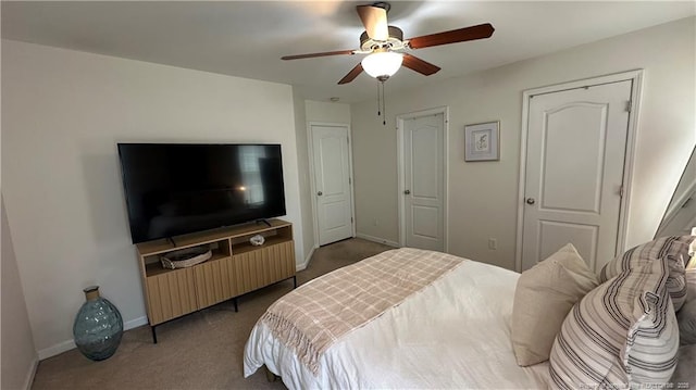 2133 Coinjock Cir, Fayetteville, NC 28304 - carpeted bedroom featuring baseboards and a ceiling fan