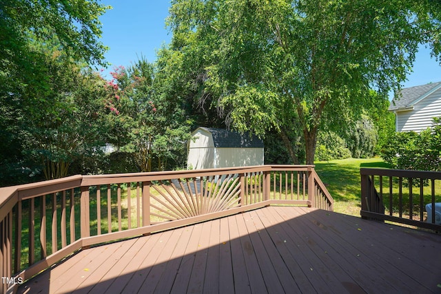 614 Park York Ln, Cary, NC 27519 - deck with a storage shed and a yard