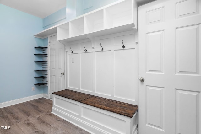 614 Park York Ln, Cary, NC 27519 - mudroom featuring dark wood-style floors and baseboards