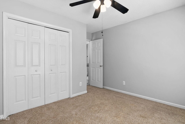 614 Park York Ln, Cary, NC 27519 - unfurnished bedroom with carpet floors, a closet, and a ceiling fan