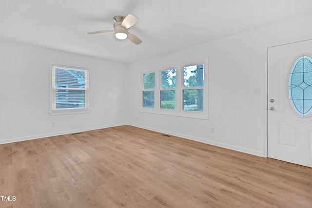 1804 Charles St, Raleigh, NC 27610 - foyer featuring light wood-style floors and a ceiling fan