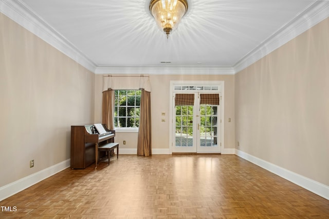 4137 Gardenlake Dr, Raleigh, NC 27612 - sitting room featuring baseboards and ornamental molding