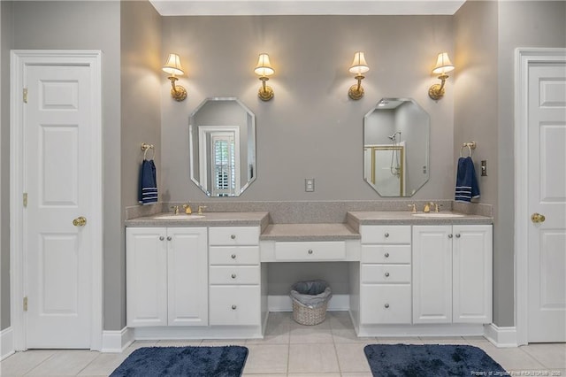 9871 Ramsey St, Linden, NC 28356 - bathroom featuring tile patterned floors and vanity