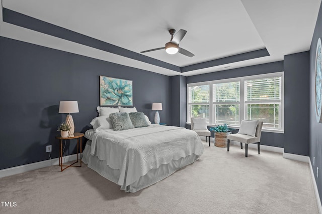 113 Willow View Ln, Apex, NC 27539 - bedroom featuring carpet flooring, a raised ceiling, and ceiling fan
