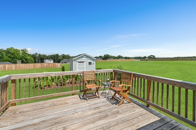 6109 Oak Passage Dr, Raleigh, NC 27603 - wooden terrace with a storage shed and a yard