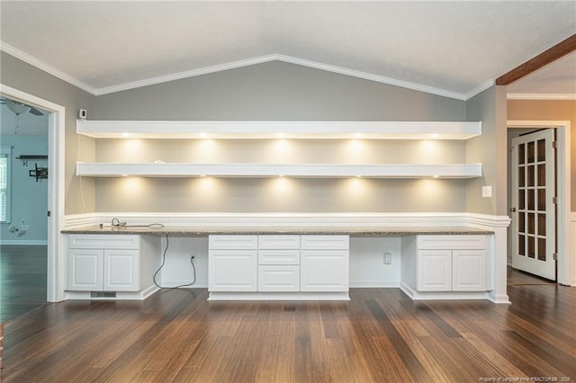 5621 Monks Walk Ct, Fayetteville, NC 28311 - unfurnished office featuring dark wood-type flooring and lofted ceiling