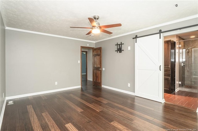 5621 Monks Walk Ct, Fayetteville, NC 28311 - empty room with ceiling fan, wood finished floors, and a barn door