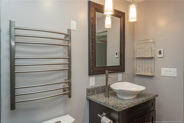5621 Monks Walk Ct, Fayetteville, NC 28311 - bathroom featuring radiator heating unit, vanity, and a towel warmer