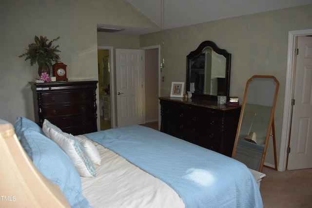 9 Pinecourt Dr, Siler City, NC 27344 - bedroom featuring carpet flooring and vaulted ceiling