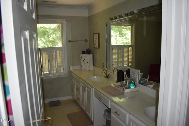 9 Pinecourt Dr, Siler City, NC 27344 - bathroom with double vanity and crown molding