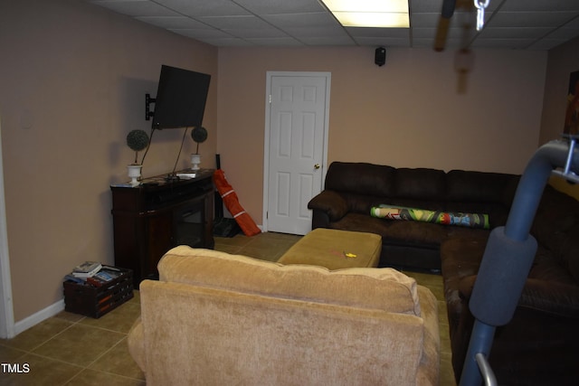 9 Pinecourt Dr, Siler City, NC 27344 - living room with tile patterned flooring and a paneled ceiling