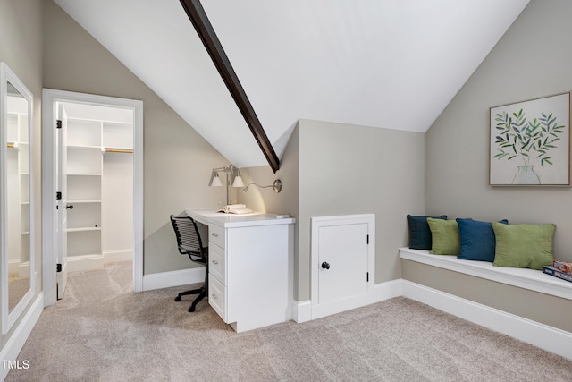 1013 Shasta Daisy Dr, Wake Forest, NC 27587 - home office featuring vaulted ceiling and light carpet